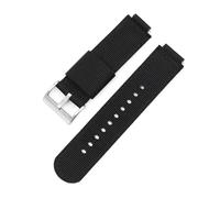 Ateldooly Correa de reloj de nailon para hebilla de acero inoxidable, pulsera de lona para hombre de 16mm y 18mm, negro plata, 18mm