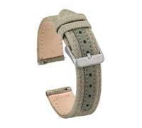 Ateldooly Correa de reloj militar de lona de 20mm, repuesto Universal de liberación rápida, cómoda correa de reloj de nailon, Nailon verde militar., 20mm