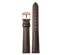 Ateldooly Correa de reloj para mujer de 12mm, 14mm, 15mm, 16mm, 17mm, 18mm, 19mm, 20mm, correas de cuero en oro rosa, Cierre de oro marrón-rosa, 16mm