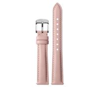 Ateldooly Correa de reloj para mujer de 12mm, 14mm, 15mm, 16mm, 17mm, 18mm, 19mm, 20mm, correas de cuero en oro rosa, Cierre rosa-plata., 14mm