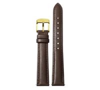 Ateldooly Correa de reloj para mujer de 12mm, 14mm, 15mm, 16mm, 17mm, 18mm, 19mm, 20mm, correas de cuero en oro rosa, Cierre marrón dorado, 15mm