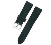 Ateldooly Correas de reloj de cuero de ante suave, pulsera de liberación rápida de 18/20/22mm, pulseras universales de piel de vaca, Hebilla negra negra-plateada., 22mm