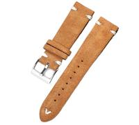 Ateldooly Correas de reloj de cuero de ante suave, pulsera de liberación rápida de 18/20/22mm, pulseras universales de piel de vaca, Hebilla de oro blanco amarillo, 22mm