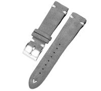 Ateldooly Correas de reloj de cuero de ante suave, pulsera de liberación rápida de 18/20/22mm, pulseras universales de piel de vaca, Hebilla gris blanco-oro rosa, 18mm