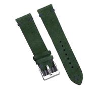 Ateldooly Correas de reloj de cuero de ante suave, pulsera de liberación rápida de 18/20/22mm, pulseras universales de piel de vaca, Hebilla verde negro-plata, 20mm