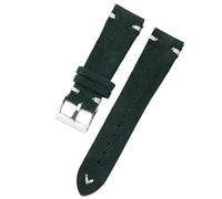Ateldooly Correas de reloj de cuero de ante suave, pulsera de liberación rápida de 18/20/22mm, pulseras universales de piel de vaca, Hebilla negra blanca-negra, 22mm