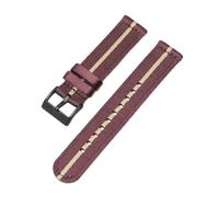Ateldooly Correas de reloj de nailon tejidas, pulsera de hombre de liberación rápida de 18mm, 20mm, 22mm y 24mm, Rojo oscuro Beige-negro, 18mm