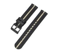 Ateldooly Correas de reloj de nailon tejidas, pulsera de hombre de liberación rápida de 18mm, 20mm, 22mm y 24mm, Negro Beige-negro, 22mm