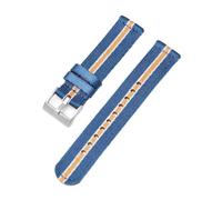 Ateldooly Correas de reloj de nailon tejidas, pulsera de hombre de liberación rápida de 18mm, 20mm, 22mm y 24mm, Azul Blanco Amarillo-sv, 20mm