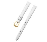Ateldooly Reloj de pulsera de cuero para mujer, relojes de pulsera, correa de reloj de 6/8/10/12/14/16mm, Cocodrilo Oro Blanco, 16mm