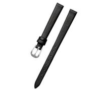 Ateldooly Reloj de pulsera de cuero para mujer, relojes de pulsera, correa de reloj de 6/8/10/12/14/16mm, Negro Plata, 8mm