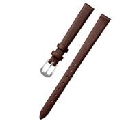 Ateldooly Reloj de pulsera de cuero para mujer, relojes de pulsera, correa de reloj de 6/8/10/12/14/16mm, Marrón Plata, 10mm