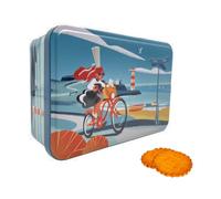Atelier D® | Latta Metallo Biscotti al Burro Assortiti | Frollini Burro e Sale | Galettes e Palets Puro Burro - 350 Gr | Latta Metallo Bicicletta Disegni Faro dell'Oceano