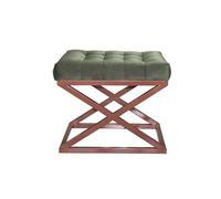 Atelier Del Sofa Elegante puf con Marco de Metal, 50 cm x 42 cm x 40 cm, Tejido 100% poliéster Babyface en Cobre y Verde, Espacios de Vida Modernos