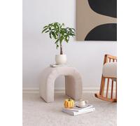 Atelier Del Sofa Elegante puf en Blanco, Terciopelo Corduroy, 51 x 45 x 46 cm, 100% poliéster, Marco de árbol de la Playa, Elegante y Funcional para Espacios de Vida Modernos