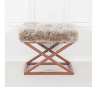 Atelier Del Sofa Puf de Cobre Elegante, 50 cm x 42 cm x 40 cm, Marco 100% de Metal y Tejido 100% poliéster Babyface | Moderno Acento para salón y Dormitorio