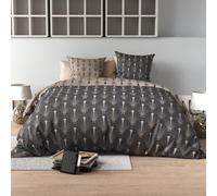 atelier du coton Funda nórdica de 240 x 220 cm, diseño de Pavo Real y 2 Fundas de Almohada de algodón de 57