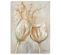 ATELIYISHU Lienzo decorativo para pared, diseño rústico de copa de vino, 30,5 x 40,6 cm, pintura abstracta moderna