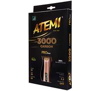 Atemi Pro 3000 Raqueta De Tenis De Mesa De Carbon - Control & Poder Superior | Goma Aprobada por La ITTF | Hecho De Maderas Exóticas, Naturales, Sin Tinte | Mangos, Colores Y Empaques ACTUALIZADOS