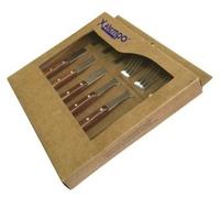 Atempo Chuleteros Inox-Madera - Pack 3 Cuchillos + 3 Tenedores
