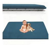 Atemrdsye Alfombra Bebe Acolchada Gruesa 190 x 300 cm Alfombra para Gatear Bebé Antideslizante 2.5cm de Grosor Alfombras Juegos Bebes, Terciopelo Coral Alfombra para Guardería Niños Azul Cielo