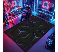 Atemrdsye Alfombras de área de Juegos para niños, Estilo de Juego, decoración de habitación, Dormitorio, Adolescente, Controlador de Gamepad, tapete de pie, tapete de Yoga, Negro 200 x 270 cm