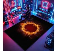 Atemrdsye Alfombras de área de Juegos para niños, Estilo de Juego, decoración de habitación, Dormitorio, Adolescente, Controlador de Gamepad, tapete de pie, tapete de Yoga, Negro 160 x 180 cm