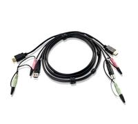 Aten 2L-7D02UH cable para video, teclado y ratón (kvm) Negro 1,8 m