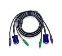 ATEN 10ft PS/2 - 3 m - PS/2 - PS/2 - VGA - Negro - 2 x 6 pin mini-DIN M - 1 x HDB-15 M