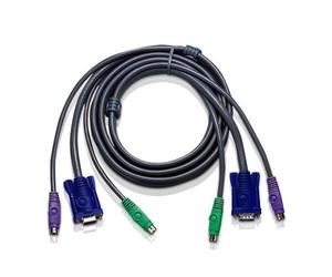 ATEN 10ft PS/2 - 3 m - PS/2 - PS/2 - VGA - Negro - 2 x 6 pin mini-DIN M - 1 x HDB-15 M