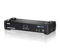 Aten 2 Port USB 2.0 DVI KVM Switch - Periférico de Entrada (USB, USB, 3840 x 2400 Pixeles, Plata, Alámbrico, Windows 2000/XP/Vista, Linux, Mac, Sun)