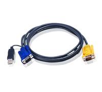 Aten 2L-5202UP - Adaptador USB a VGA (HD-15, SPHD-15), Negro
