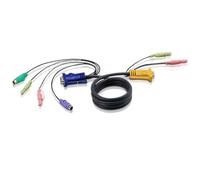 Aten 2L-5302P Cable para Video, Teclado y ratón (kvm) 1,8 m Negro - Switch KVM (1,8 m, PS/2, PS/2, VGA, Negro, VGA)