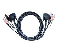 ATEN 2L-7D02U - Cable KVM DVI-D (Single Link), USB, Audio, Negro, 1,8 m