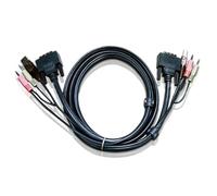 Aten 2L-7D03UI - Switch KVM (DVI-I, USB A, 2 x 3.5 mm), Color Negro