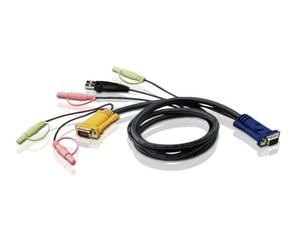 Aten 2L5302U - Switch KVM (1.8m, Negro, CE750 CE770 CE774 CE775 CE790 CE800B CS1732A CS1732B CS1734A CS1734B CS1754 CS1758, HD-15, USB A, 2x3.5mm, SHDB, 2x3.5mm, Macho/Macho)