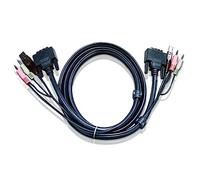 Aten 2L7D02UD - Switch KVM (1,8m, Negro, CS1642 CS1644 CS1782A CS1784A CS1788, DVI-D DL, USB A, 2x3.5mm, DVI-D DL, USB A, 2x3.5mm, Macho/Macho)
