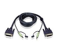ATEN 6ft DVI-D - Switch KVM (1.8m, Negro, DVI-D SL, Audio 3.5mm, DVI-D SL, Audio 3.5mm, DVI-D, 19.05 cm)