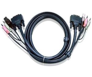 Aten 6ft usb dvi-i single link - switch kvm (1,8m, negro, dvi-i (m), u