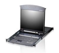 Aten 8-Port Cat 5 Dual Rail 19" LCD KVM Switch with Daisy-Chain Port