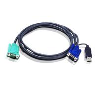 ATEN Cable KVM USB con SPHD 3 en 1 de 5 m - 5 m - VGA - Negro - HDB-15 + USB A - SPHD-15 - Macho
