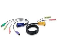 Aten cable kvm ps/2 con audio y sphd 3 en 1 de 1,8 m