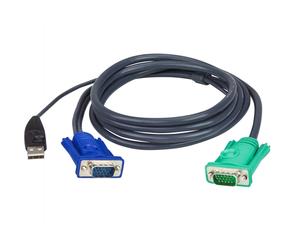 ATEN Cable KVM USB con SPHD 3 en 1 de 1,2 m - 1,2 m - VGA - Negro - HD-15 + USB A - SPHD-15 - Macho