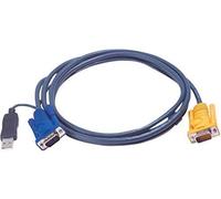 Aten cable kvm usb con sphd 3 en 1 y conversor ps/2 a usb integrado de