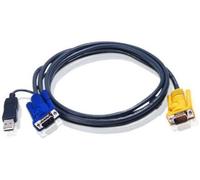 Aten cable kvm usb con sphd 3 en 1 y conversor ps/2 a usb integrado de