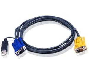 Aten cable kvm usb con sphd 3 en 1 y conversor ps/2 a usb integrado de