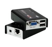 Aten CE100-AT-G - Alargador KVM (Mini USB), Negro y Plateado