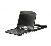 Aten CL3700NW-ATA-EG 1U Ultra Short Depth Single Rail WideScreen LCD Consola (USB / HDMI) 1920x1080 with UK English keyboard
