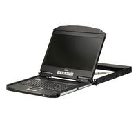 Aten CL3700NW-ATA-GG 1U Ultra Short Depth Single Rail WideScreen LCD Consola (USB / HDMI) 1920x1080 con teclado alemán