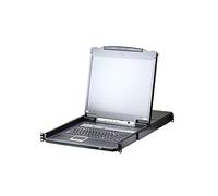 Aten cl57 16im LCD KVM Switch Over IP, USB - PS/2, VGA, 16 Puertos Alemán Negro